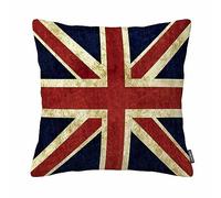 Vintage UK Britain England Flag Decorative Pillowcase Zippered Throw Pillow Cover 18X18 Inch (Twin sides)