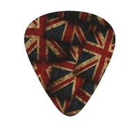 Vintage Uk British Flag 12 Pack Guitar Picks With 3 Thicknesses And Storage Box, Abs Plectrums For Electric Bass Guitar Players