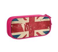 Vintage UK Flag Pencil Case for Boys Girls Retro British Flag Large Pen Bag Desk Stationery Organizer Pencil Pouch for School Office Zippered Makeup Bag