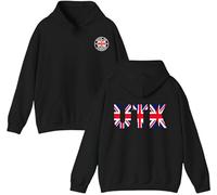 Vintage UK Flag UTK Hoodie - British Heritage Union Jack Unisex Pullover - Retro British Pride Jumper Black
