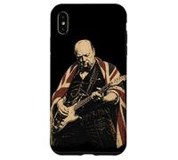 Vintage UK Flag Winston Churchill Playing Guitar Case for iPhone XS Max