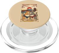 Vintage Ukiyo-e Sumo Cat Japanese Wrestling Art Culture PopSockets PopGrip for MagSafe