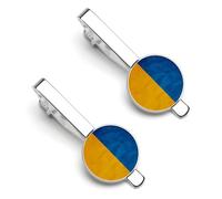 Vintage Ukraine Flag 1 Pair Men's Tie Clips Lightweight Necktie Tie Bars for Business Wedding Suit