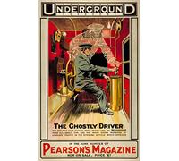 Vintage Underground The Ghostly Driver Railway Poster Wall Art Print A4 & A3 (A3)