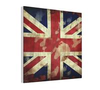 Vintage Union Jack British Flag Canvas Print Wall Art Poster Framed Canvas Photo Arts For Bedroom Wall Decorations Modern Artwork Painting Wall Pictures Ready To Hang Home Decor 12"X12"