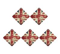 Vintage Union Jack British Flag Car Air Freshener Hanging Incense Chips 5 Pack Automotive Scented Hanging Sheets for Car Home Auto Interior Decor Rhombus,white-style