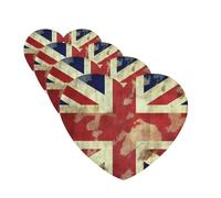 Vintage Union Jack British Flag Car Air Fresheners Cards Set of 4 Pieces Personalized Car Fresheners Gifts for Men Women Auto Aromatherapy Tablets Hanging Scented Cards for Wardrobe Bathroom