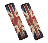 Vintage Union Jack British Flag Car Seat Belt Cover Soft Comfortable Shoulder Seatbelt Pads Cover Seat Belt Pad for Suitable for Car Interior Accessorie