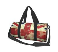 Vintage Union Jack British Flag Duffle Bag for Women Men Personal Item Travel Bags Canvas Weekender Overnight Bag Lightweight Sports Tote Gym Bags Carry On Luggage Bag, Black, One Size