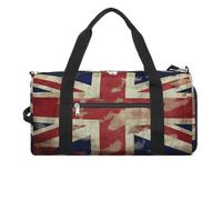 Vintage Union Jack British Flag Gym Bag for Women Men Shoe Compartment Waterproof Travel Bags Sports Duffle Bag for Sports Gyms Yoga