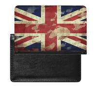 Vintage Union Jack British Flag Passport Holder Vaccine Card Holder Travel Document Organizer Credit Card Organizer for Women/Men