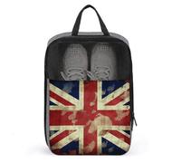 Vintage Union Jack British Flag Shoe Bag for Travel Water-Resistant Shoe Pouch for Gym Portable Sneaker Bag with Zipper Travel Luggage Shoes Organizer Soccer Cleats Bag for Gym, Luggage