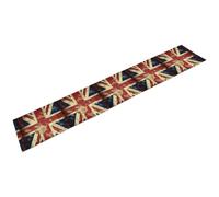 Vintage Union Jack British Flag Table Runner Seasonal Linen Table Cloth Modern Elegant Kitchen Dining Table Decoration for Indoor Outdoor Home Party Decor 13.4 X 72.4 Inch
