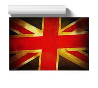 Vintage Union Jack Flag Great Britain | Unframed Wall Art Print | Ready to Frame Poster | Modern Home Decor Picture | Artwork for Living Room, Bedroom, Kitchen or Office | A2 (42x59.4 cm)