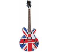 Vintage Union Jack Full Size Semi Acoustic Electric Guitar