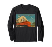 Vintage Union Terminal Cincinnati Art Deco Train Long Sleeve T-Shirt