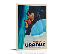 Vintage Uranus Miranda Ice Climbing Poster Canvas Wall Art Decor Painting for Home Living Room Bedroom 08x12inch(20x30cm) Frame-style