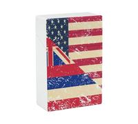 Vintage US And Hawaii State Flag Funny Cigarette Case Stylish Cigarettes Holder Box Ideal Gifts for Men Women Smoker