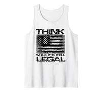 Vintage US Flag Free Thought Advocacy Design Tank Top