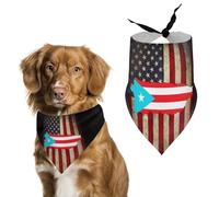 Vintage US-PR-State Flag Printed Dog Bandanas Novelty Pets Triangle Scarf Puppies Handkerchief for Small Medium Large Dogs Cats Rabbits