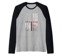 Vintage USA America English Flag St George's Cross England Raglan Baseball Tee