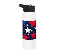 Vintage USA Freedom Stars Pattern Retro July 4th Celebration Stainless Steel Insulated Water Bottle
