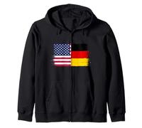 Vintage USA Germany Flag for Proud German Americans Pride Zip Hoodie