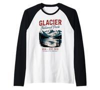 Vintage USA National Park Glacier Montana Raglan Baseball Tee