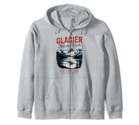 Vintage USA National Park Glacier Montana Zip Hoodie