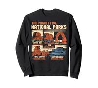 Vintage Utah Mighty Five 5 National Parks Hiking Camping Sweatshirt