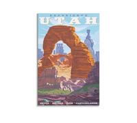 Vintage Utah Parks Poster, National Park Poster Canvas Art Print Office Family Bedroom Decorative Posters Gift Wall Decor Poster 12x18inch(30x45cm) Unframe-style