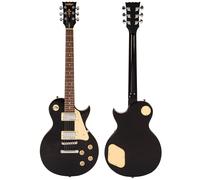 Vintage V10 Coaster Series Electric Guitar - Gloss Black, Black