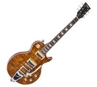 Vintage V100 ReIssued Electric Guitar w/Bigsby ~ Flamed Amber