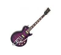 Vintage V100 ReIssued Electric Guitar w/Bigsby Flamed Purpleburst