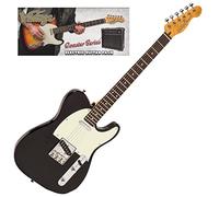 VINTAGE V20 COASTER ELECTRIC GUITAR PACK - GLOSS BLACK