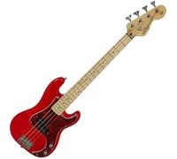 VINTAGE V30 COASTER SERIES 7/8 BASS GUITAR - GLOSS RED