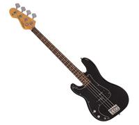 VINTAGE V40 COASTER SERIES LEFT HANDED BASS GUITAR - GLOSS BLACK