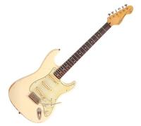 Vintage V6 Thomas Blug Signature Electric Guitar - Distressed Vintage White