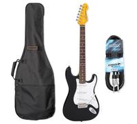 Vintage V6BB Electric Guitar Reissued Boulevard Black with Bag and Keepdrum Cable