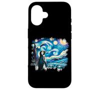 Vintage Van Gogh Starry Night Christmas Penguin Winter Snowy Case for iPhone 16