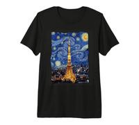 Vintage Van Gogh Tokyo Tower Starry Night Art Premium T-Shirt