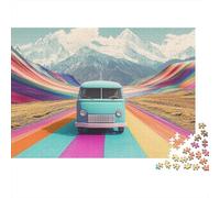 Vintage Van-retro Travel PosterJigsaw Puzzle Car Educational Toddler Learning Room Activity Safe 1000 Pieces 70x50cm/1000pcs