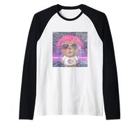 Vintage Vaporwave 80s Retro Sunset Palm Tree Capybara Raglan Baseball Tee