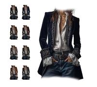 Vintage Velvet Embroidered Long Jacket Featuring Intricate Floral Embroidery Costume Pirate Blazer Coat Women Renaissance Top
