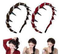 Vintage Velvet Pearl Top Hairband Slip Toothed Hairband For Women Girls Hair Fashion Accessories Sweet G9I7