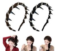 Vintage Velvet Pearl Top Hairband Slip Toothed Hairband For Women Hair Sweet Girls Fashion Accessories G9I7