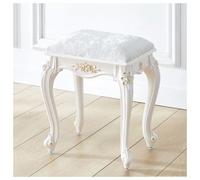 Vintage Velvet Vanity Stool, 40x29x43cm, Padded Makeup Chair with Carved ABS Legs, Ideal for Bedroom, Salon, Retro Style, Elegant Silver Finish