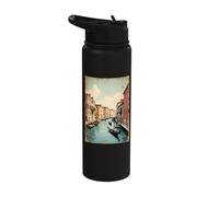Vintage Venice Canal Scene Gondola Ride Stainless Steel Insulated Water Bottle