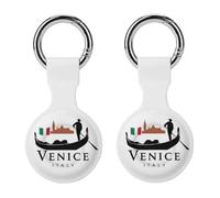 Vintage Venice Gondola Italy Flag Protective Case Compatible with AirTag