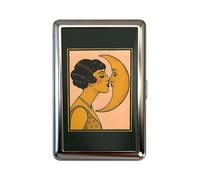Vintage Versatile Cigarette Case Card Holder,Metal Cigarette Cases with Snap Closure for Men Women Slim Wallet Credit Card Holder ID Cash Case Blunt Box (A)